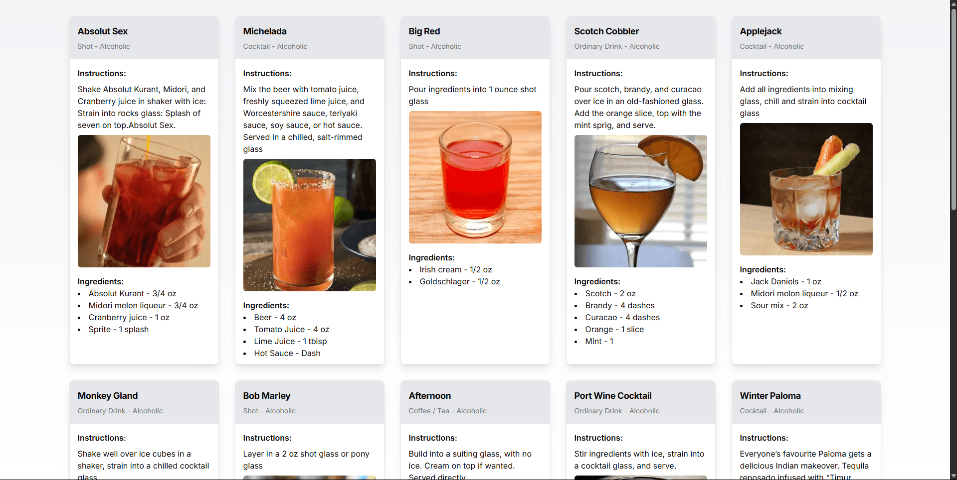 cocktails